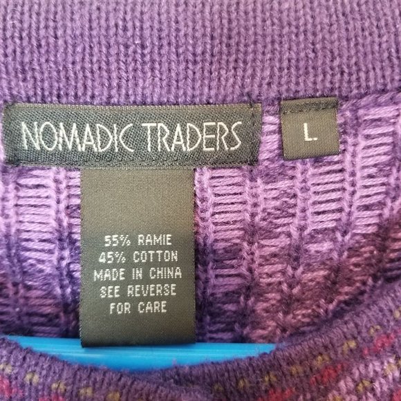 Nomadic Traders Womens L Purple Floral Long Sleeve - Picture 4 of 5
